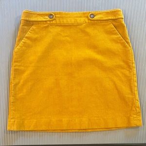 Banana Republic Corduroy Mini Skirt Mustard Yellow w/Pockets Size 8